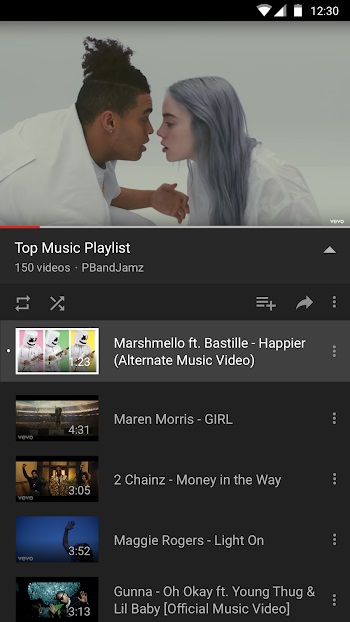 YouTube app detail